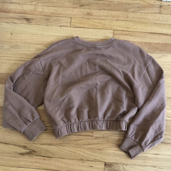 Zara tracksuit 2 piece set taupe color cropped size small - Picture 2 of 6